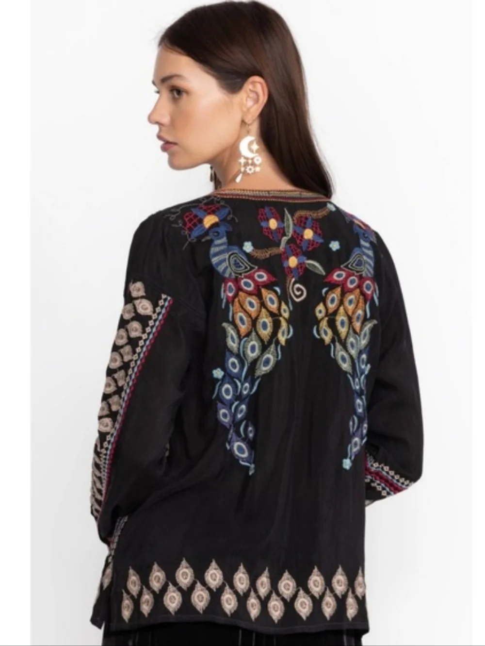 Johnny Was Zodea Blouse-Rio, Boho Pullover with Buttons - Picture 3 of 9